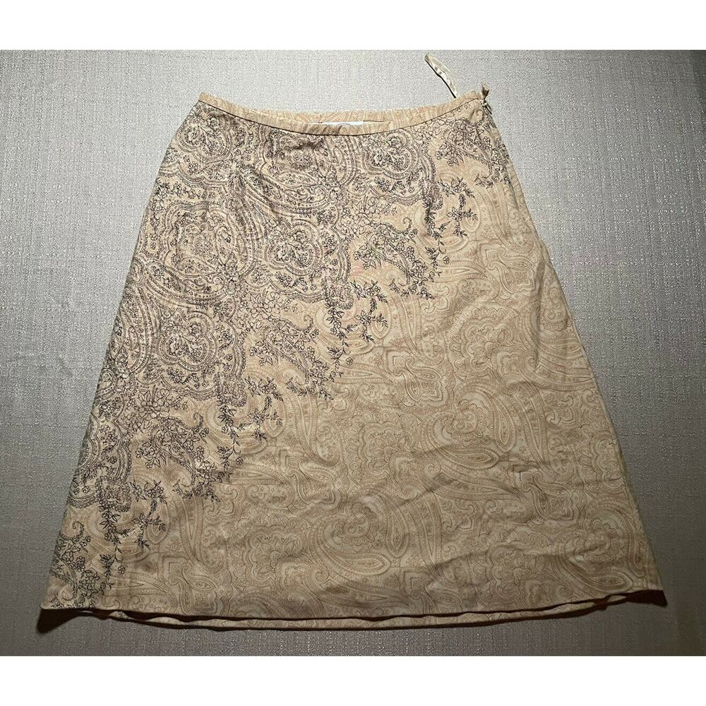 Talbots 100% WOOL Yellow Women’s 8P Petite Skirt Knee Length Black Kravet Design